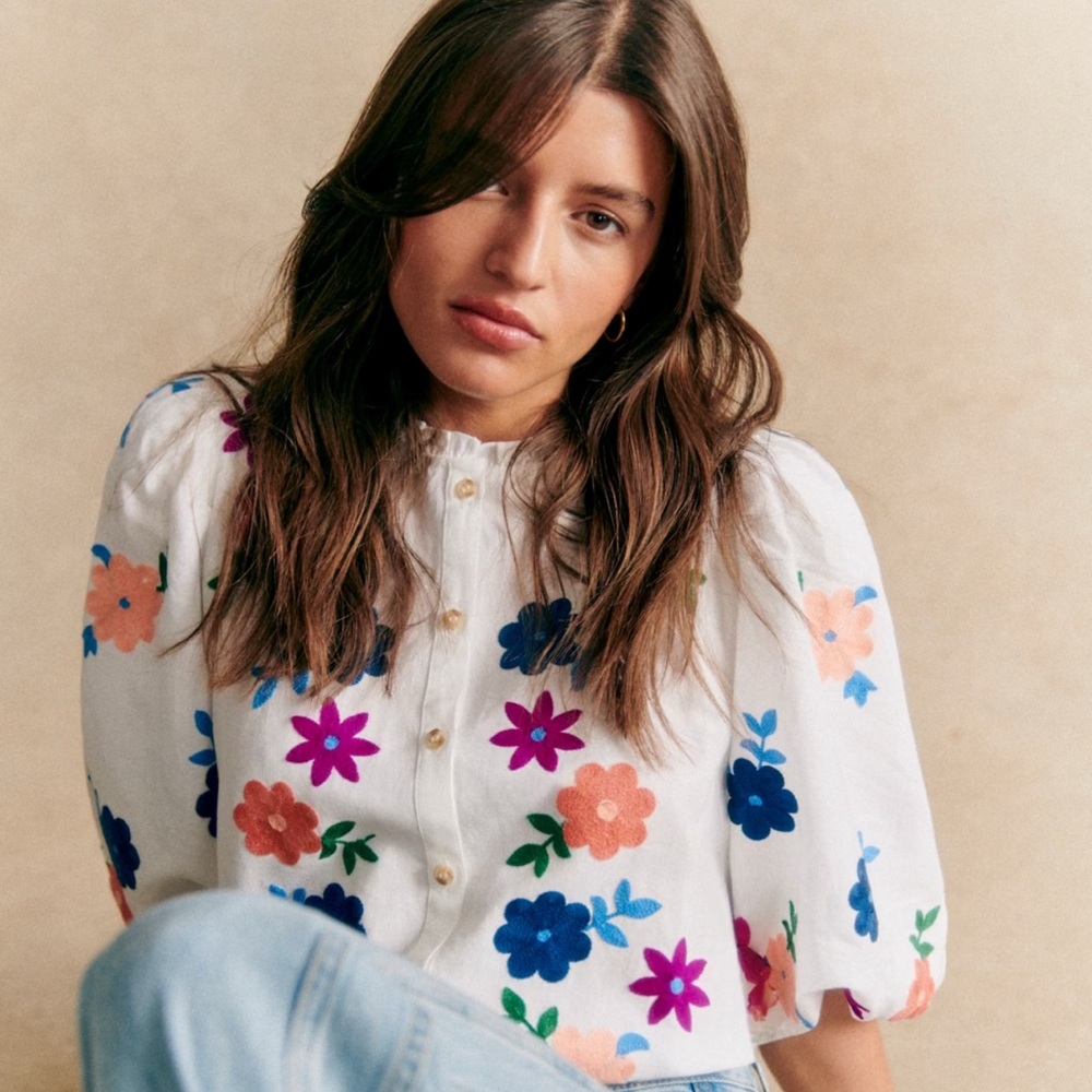Sézane en Fleures Anton blouse NWT